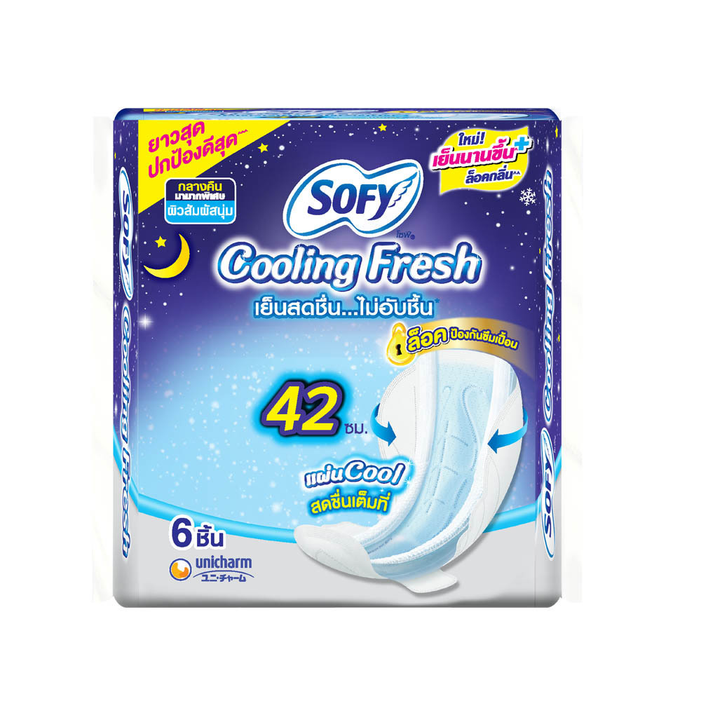 Sofy Cooling Fresh Sanitary Wing Night 6PCS 42CM