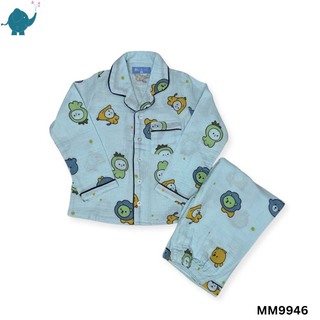 Max & Mia Kid Unisex Cotton Puff Long Sleeve Pajamas Set MM9946 Light Green M (5/6yrs)