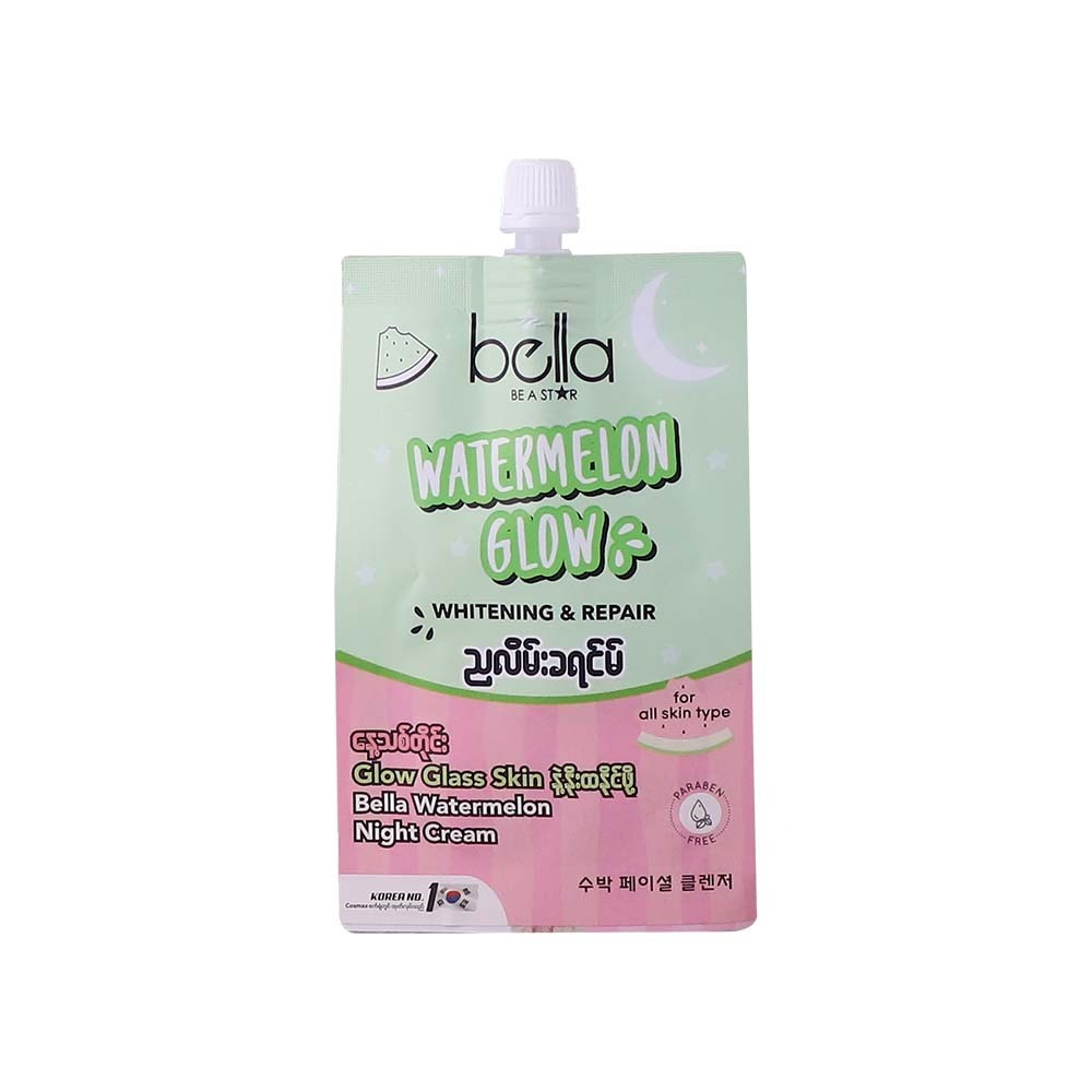 Bella Watermelon Glow Whitening & Repair Night Cream Pouch 5G