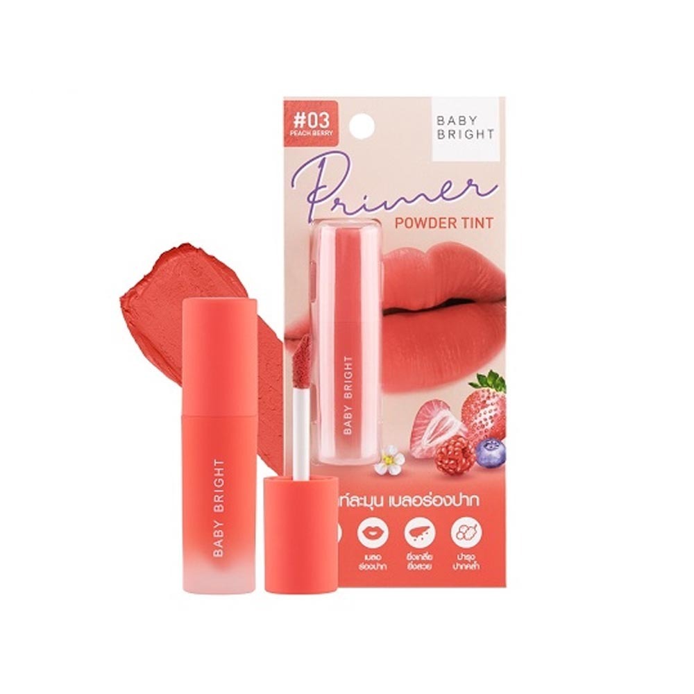 Baby Bright Primer Powder Lip Tint 2.4G (03 Peach Berry)