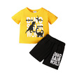 boy Letters Dinosaur Print Short-sleeve Tee and Shorts Set (9-12 Months) 20621451