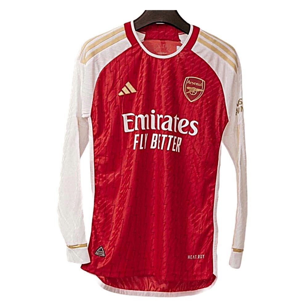 Arsenal Official Home Long Sleeve Player Jersey 23/24  Red (Large)