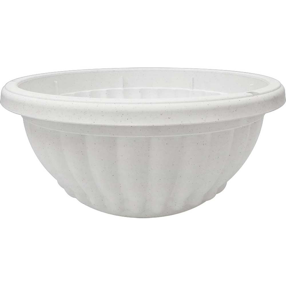 BABA BI-206 Shallow Pot  White Marble 15.6 x 6.6 IN