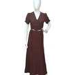 TS Dress Collection Crop Top String and Long Skirt Dark Brown Medium