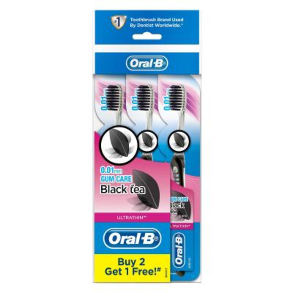 Oral-B Ultra Thin Gum Black Tea Toothbrush 3PCS