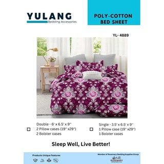 Yulang Poly-Cotton Double Bedsheet Set YL-4889 Violet