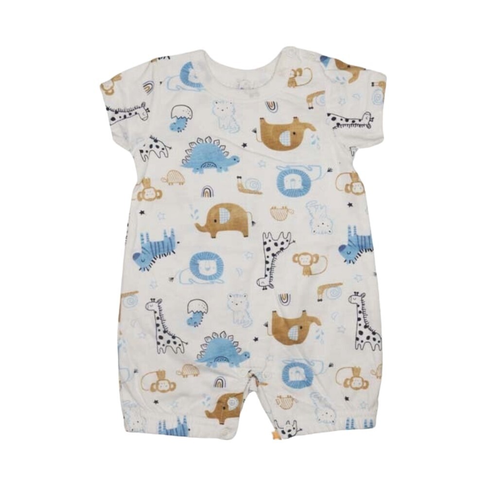 Te Te & Ta Ta Boy Romper Short Sleeves White 3-6 Months (1PCS) KRPB-S101
