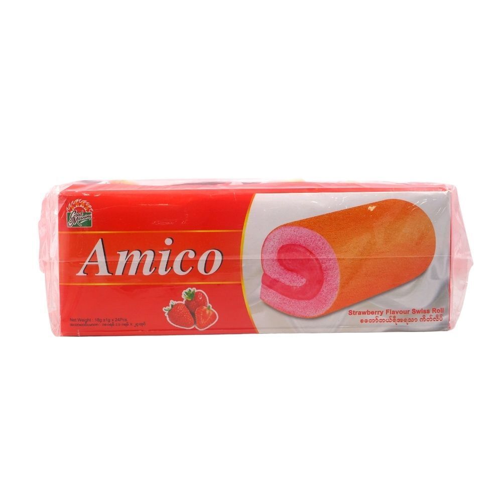 Amico Swiss Roll Strawberry 24PCS 432G