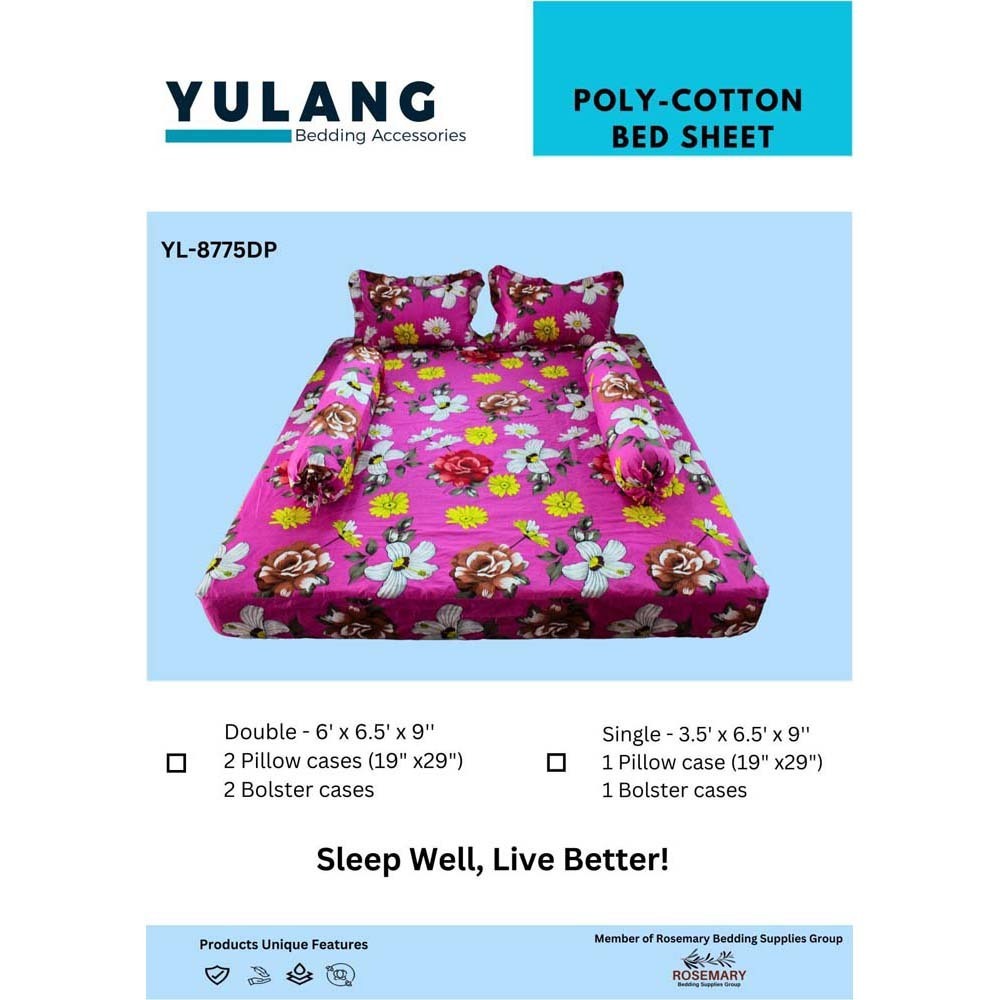 Poly Cotton Bedsheet (Classic) (Double) YL-8775D