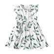 Girl Floral Leaf Print Flutter-Sleeve Dress (5-6 Years) 20389045