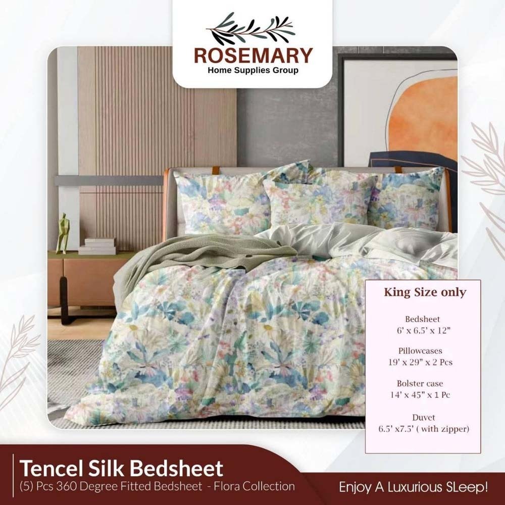 Rosemary Flora Collection Bedsheet Set (5PCS) RM-RM-TBS1001 (TB-7)