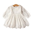 Baby Girl Long-Sleeve Hollow Floral Embroidered Out Dress (12-18 Months) 20265497