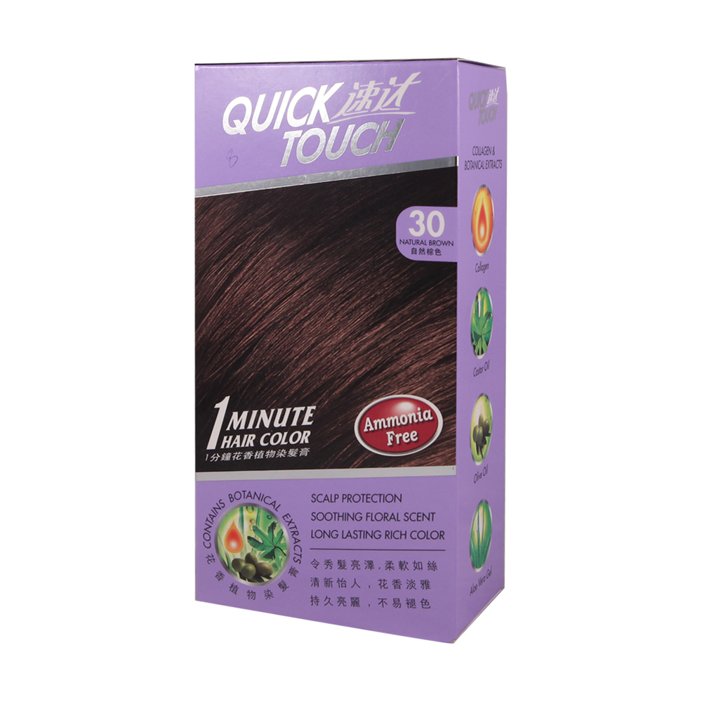 Quick Touch Hair Color 1Min Natural Brown No.30
