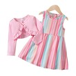 Toddler Girl Colourful Stripe Suit-Dress 2PCS 20688385