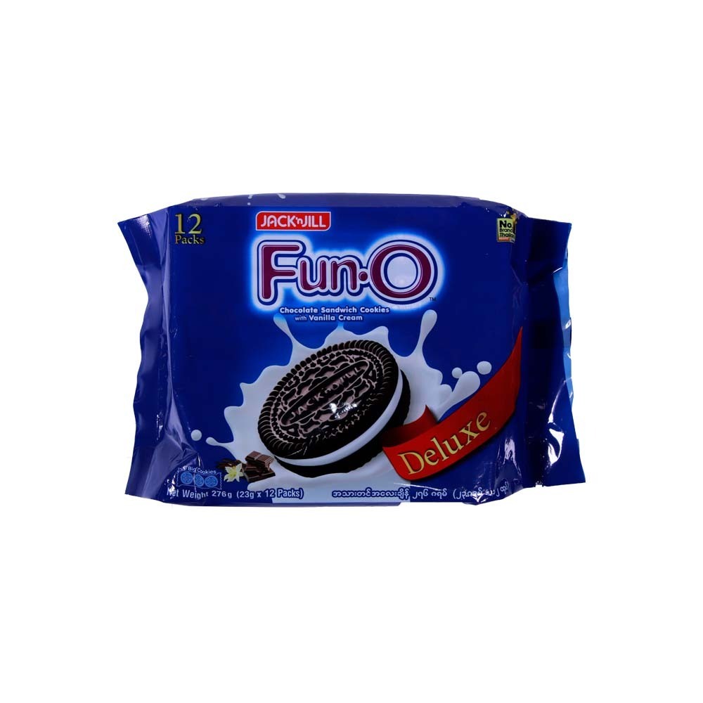 Jack & Jill Fun O Choco Vanilla Sandwich Cookies 276G