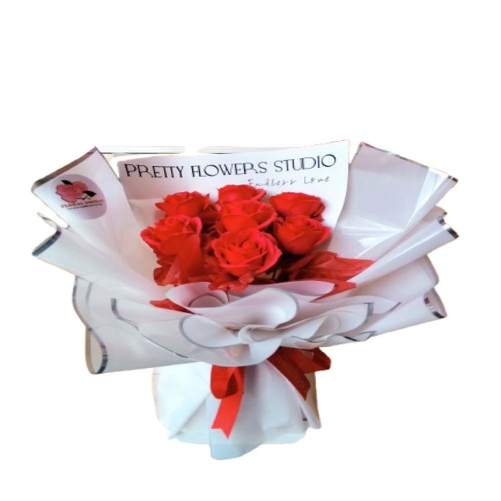 Floral District Red Roses Artificial Bouquet