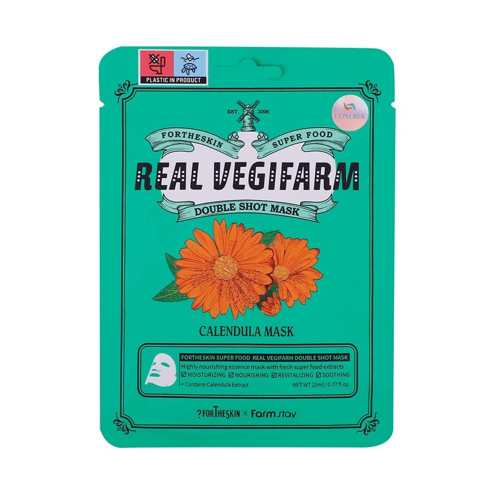 Fortheskin Real Vegifarm Double Shot Calendula Face Mask 23ML