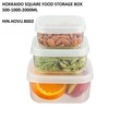 Hokkaido Square Food Storage Box 3 Set 500-1000-2000Ml HIN.HOVU.B002 (DxCxR)