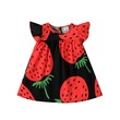 Baby Girl Girl Strawberry Print Flutter-Sleeve Dress