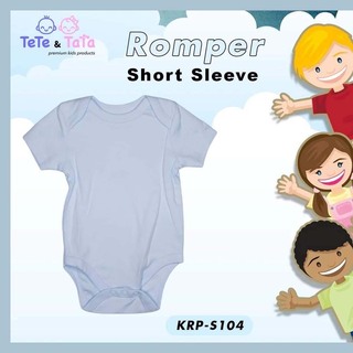 Te Te & Ta Ta Short Romper Short Sleeves Blue 0-3 Months (3Pcs/1Set) KRP-S104