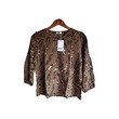 Kudos Floral Chiffon Woman Blouse Coffee B-013 Medium