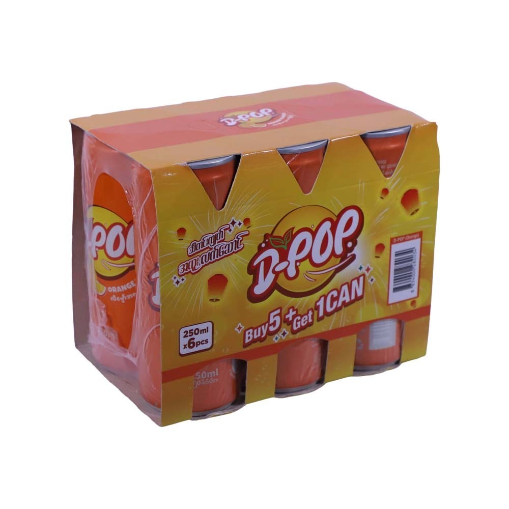 D-Pop Orange 6 x 250ML (Promo Pack 5+1)