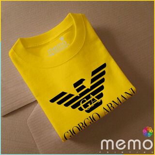 memo ygn GIORGIO ARMANI unisex Printing T-shirt DTF Quality sticker Printing-Black (XL)
