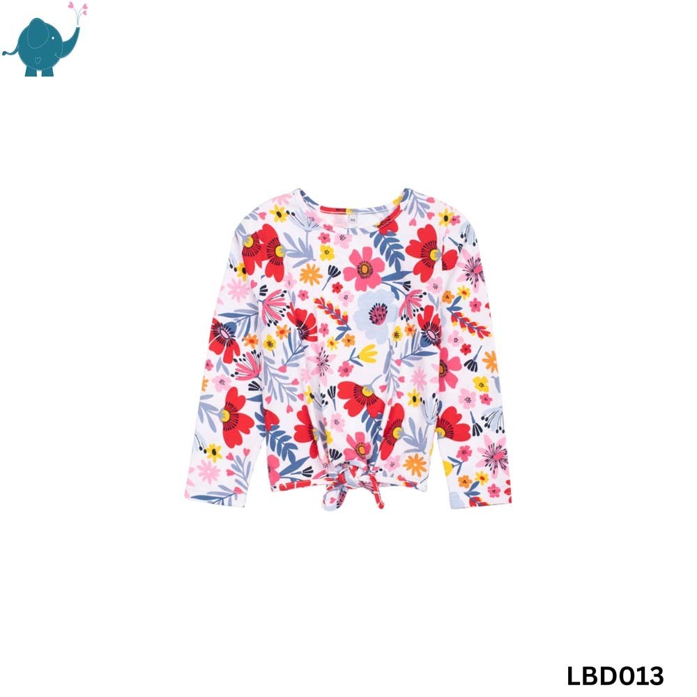 Max & Mia Kid Girl Long-Sleeve Top LBD013 Red 5A (5Years)