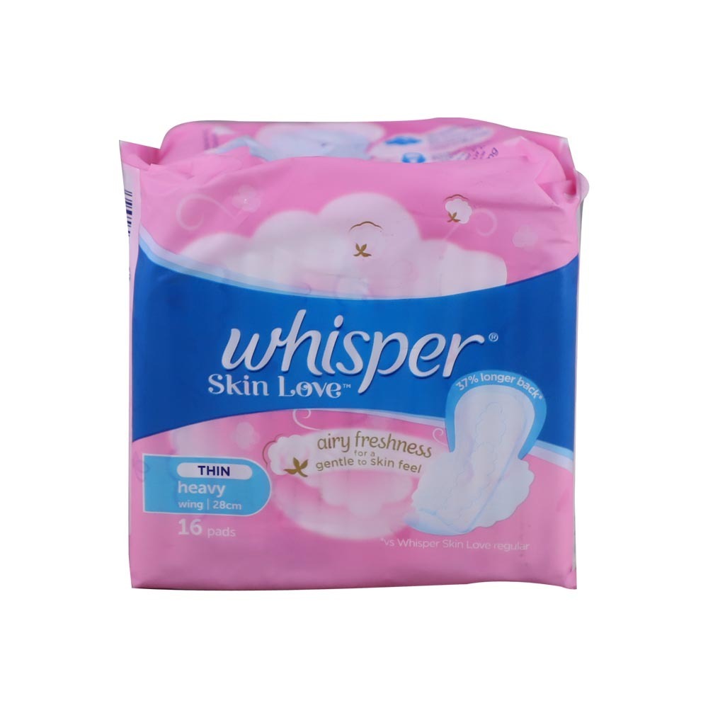 Whisper Skin Love Sanitary Regular Heavy 16PCS 28CM