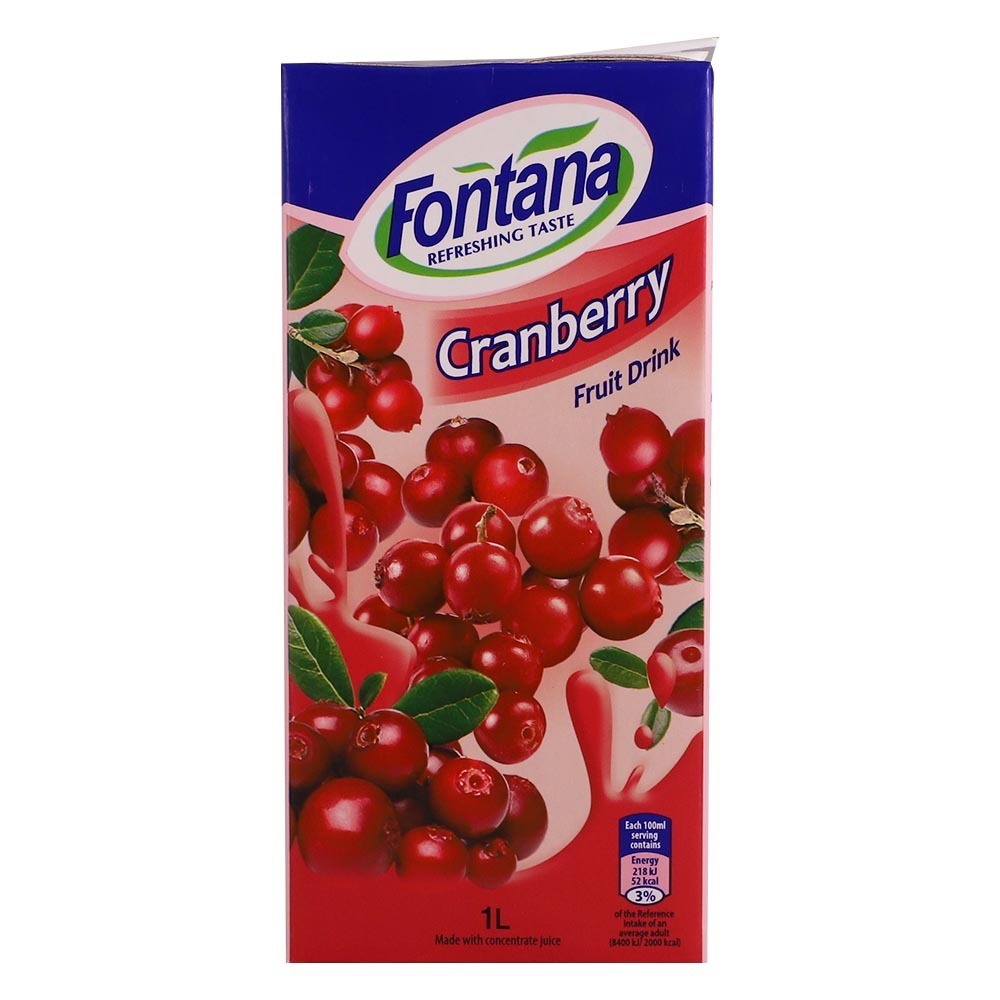 Fontana Fruit Juice Cranberry 1LTR