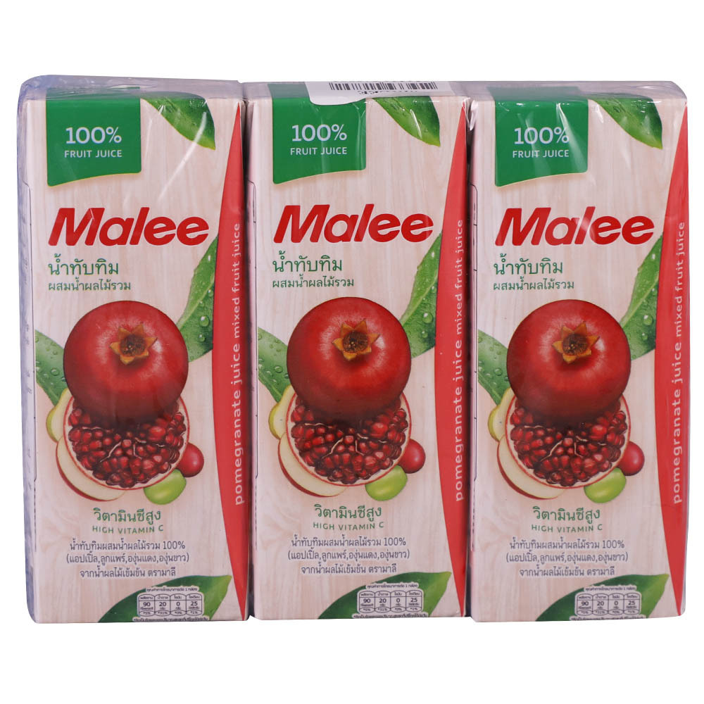 Malee 100% Pomegranate Mixed Fruit Juice 200MLx3PCS