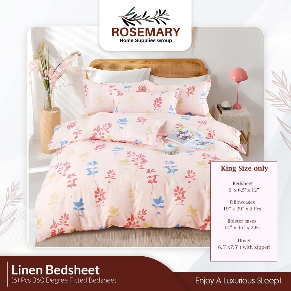 Rosemary Linen Bedsheet Set with Blanket RM-LN-BSD-7PCS-1001 (LN-05)