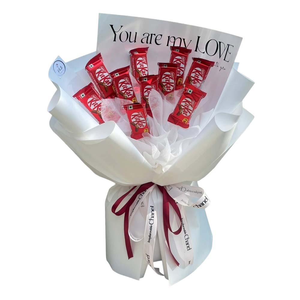 KitKat Chocolate 10PCS Bouquet (White)