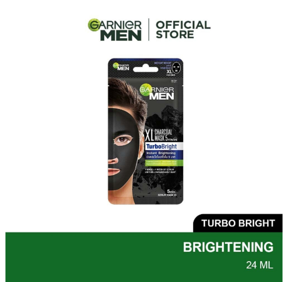 Garnier Men Turbo Bright XL Charcoal Purifying & Brightening Tissue Mask 24ML