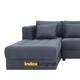 Winner ELBERT/P Fabric L-Shape Sofa/R#1501 Dark Gray