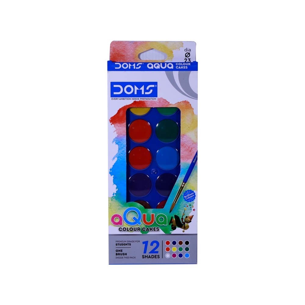 Doms Water Colour Cakes 12 Colours Art No.7427