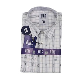 BMC Men Slimfit Shirt Long Sleeve 1320079 Blue Large