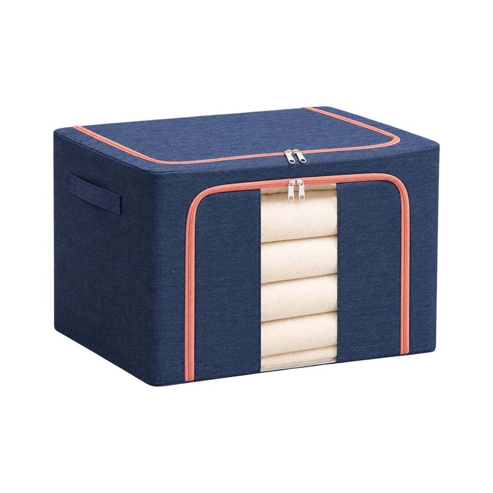 Foldable Clothes Storage Box 100 Large (Deep Blue)