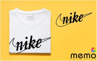 memo ygn NIKE unisex Printing T-shirt DTF Quality sticker Printing-Black (XXL)