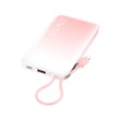 Konfulon A36Q (10000mAh Fast Charging 22.5W Built-in Cable Power Bank) + Lightning Cable Pink