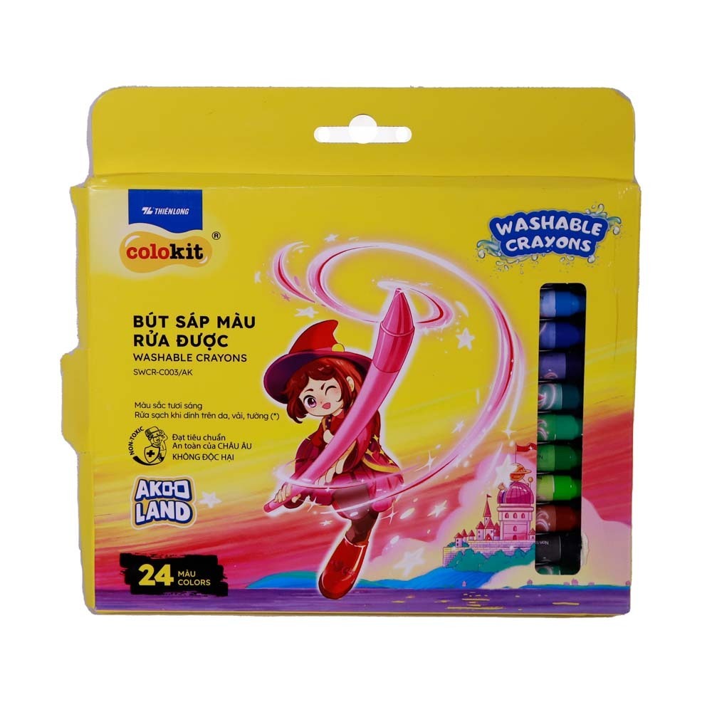 Colokit Washable Crayons 24PCS SWCR-C003