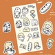 Jourcole  Bujo Girls Stickers 1 sheet 3x6inches JC0002