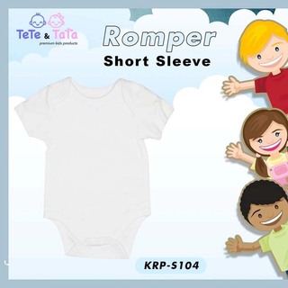 Te Te & Ta Ta Short Romper Short Sleeves White 0-3 Months (3Pcs/1Set) KRP-S104