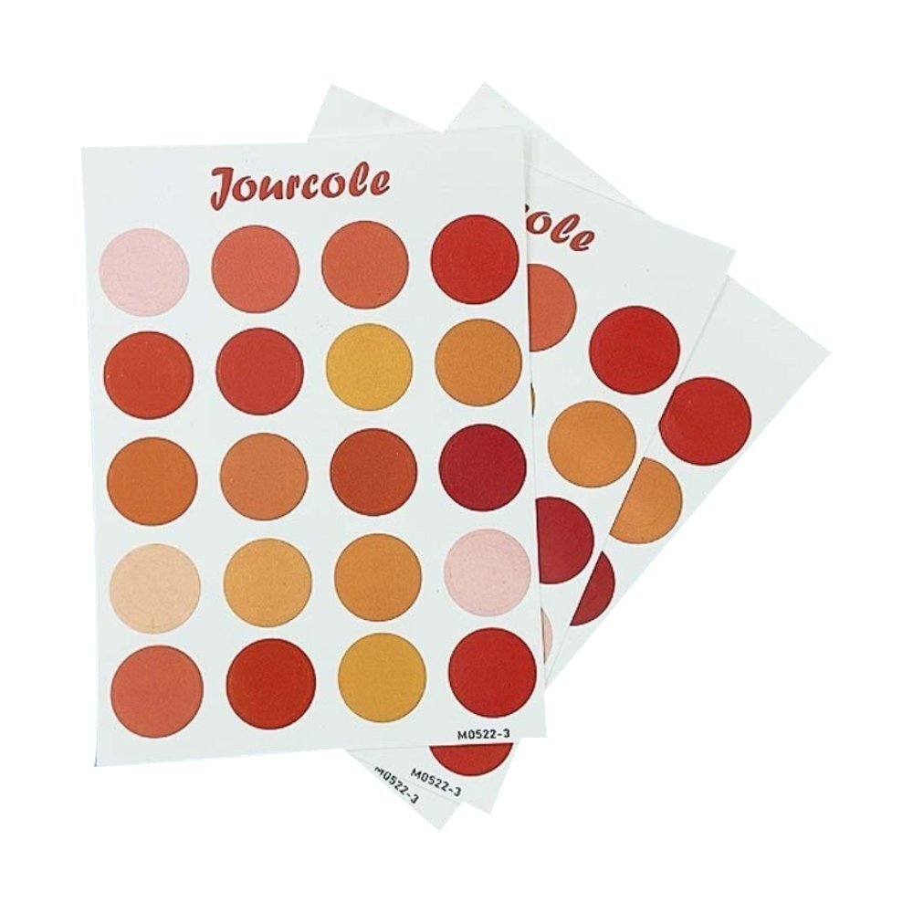 Jourcole  Circles and Dots Sticker One Sheet Journaling Deco Sticker  3.5x5inches JC0018 Orange