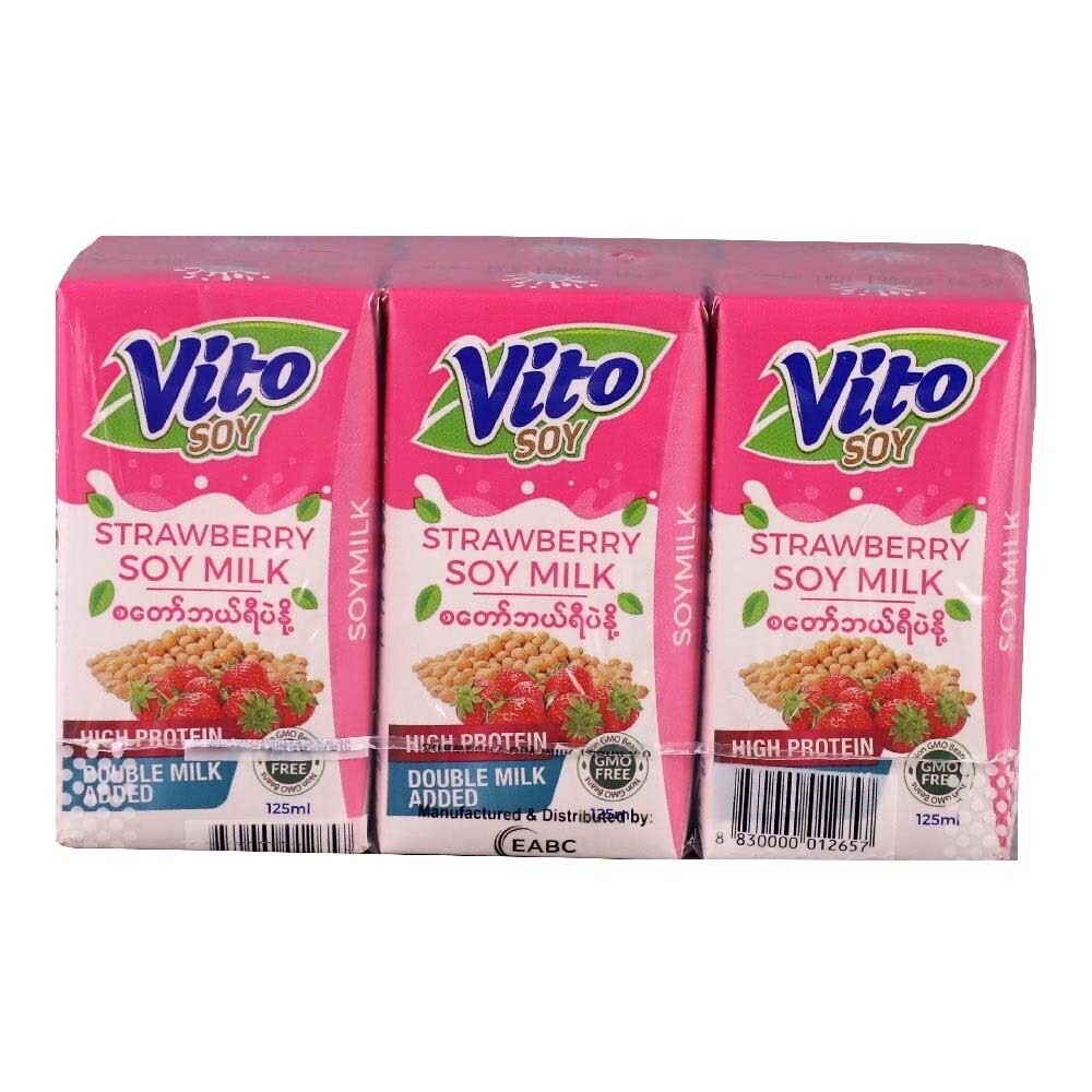 Vito Strawberry Soy Milk 6x125ML