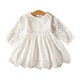 Baby Girl Long-Sleeve Hollow Floral Embroidered Out Dress (12-18 Months) 20265497