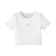 Girl Heart Hollow Out Lettuce Trim Rib-Knit Tee (4-5 Years) 20650548