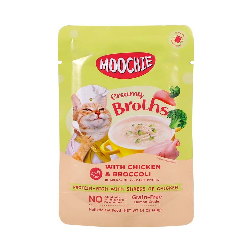 Moochie Cat Creamy Broths Chicken & Broccoli 40G