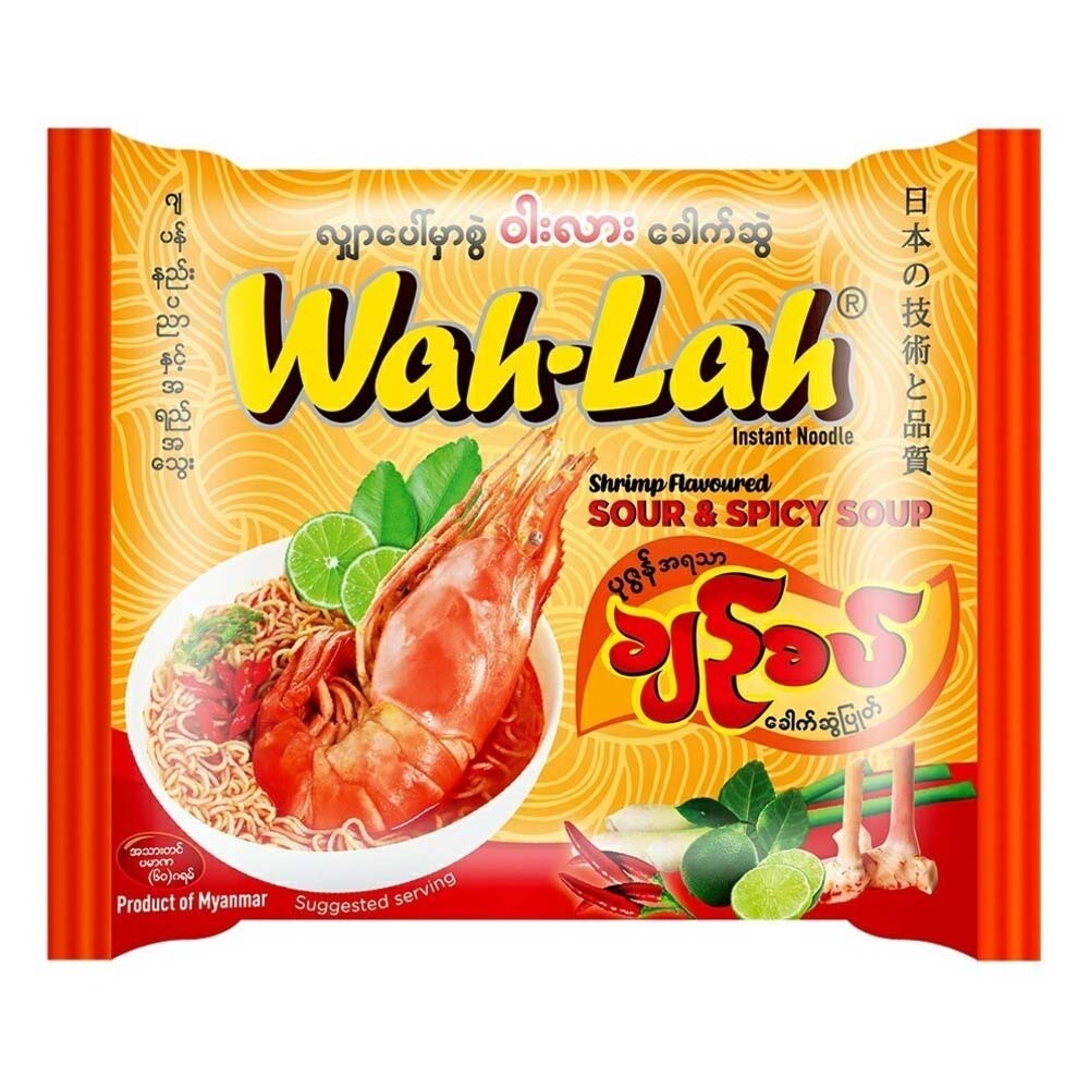 Wah Lah Instant Noodle Shrimp Sour & Spicy Soup 60G