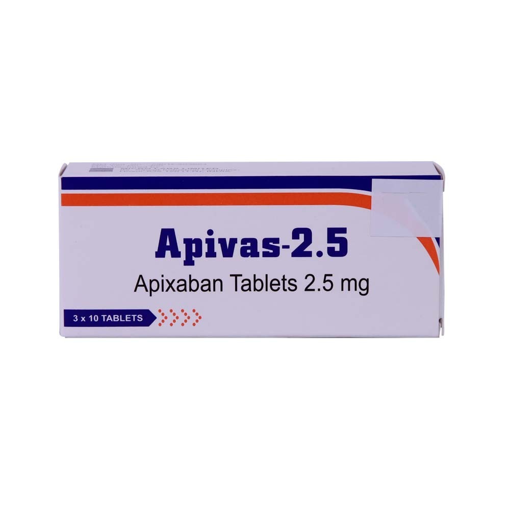 Apivas-2.5 Apixaban Tablets 2.5MG 10PCS x 3